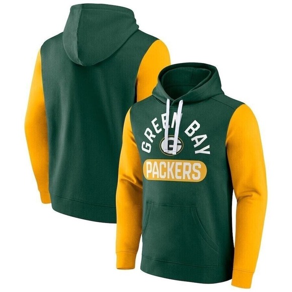 Fanatics Other - Fanatics Green Bay Packers NFL Hoodie Mens‎ Large Green Gold Pullover Sweatshirt